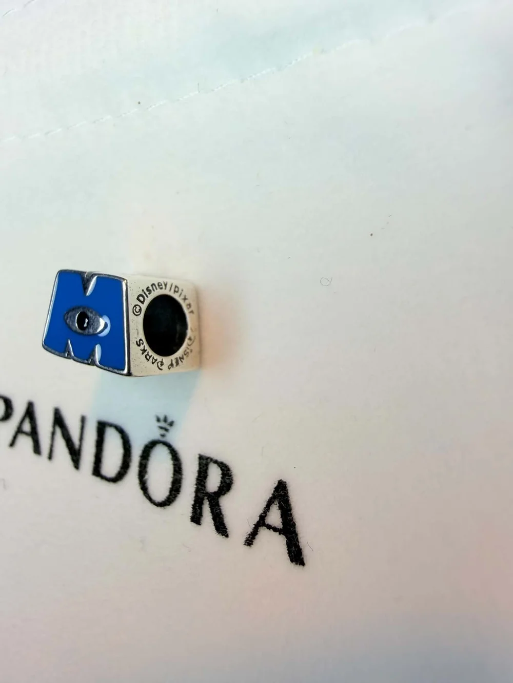 Pandora Blue Enamel 'M' Eye Letter Charm